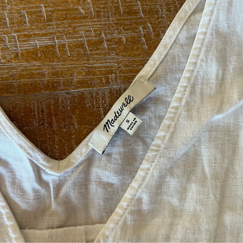 Women's White V-Neck Button-Side Tank Top - Picture 7 of 9